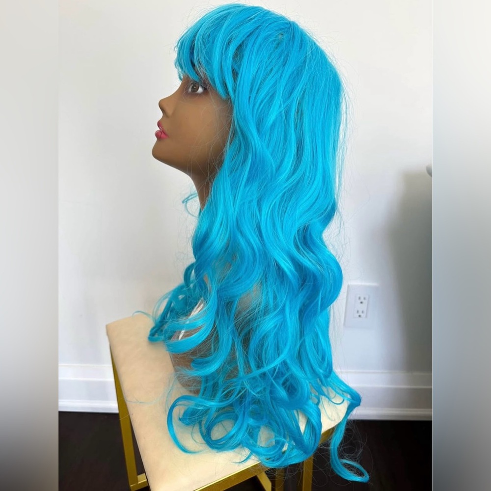 WIG blue wavy 25 inch length